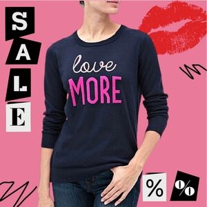 GAP Casual Relaxed Fit Navy Love More Graphic Crew Neck Sweater